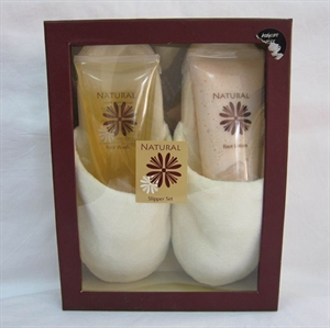 BC-1205001 paper box slipper foot bubble bath gift set, keep your body sprit in balance