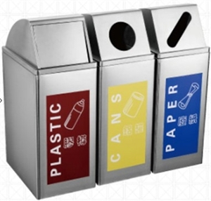 Outside Stainless Steel Classify Waste bin の画像