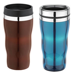 STAINLESS STEEL INNER PLASTIC OUTER MUG