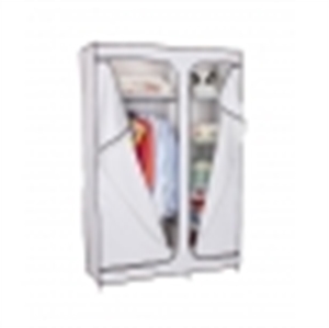 Image de Ikea Assembly White And Black Canvas Wardrobe Closet