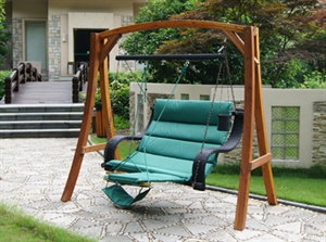 Picture of Green Wicker Deluxe Hammock Swings