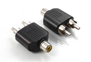 2RCA Male to 1 RCA Female adapter の画像