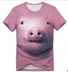 round neck tee shirts with 3D printing