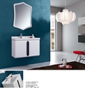White modern simple plywood bathroom sink cabinet FS1311-1 の画像