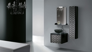 Picture of LANBOR Chinese 2012 new arrival glass door modern wood bathroom vanity furniture with vessel sink  light FS059 lightFS059