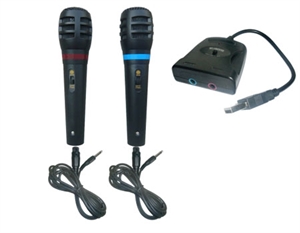 Wii/P3/P2/XBOX360/PC 5in1 Dual Wired Microphone の画像