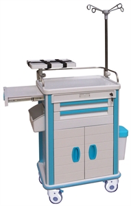 Image de With Oxygen Tank Holder ABS Medical Trolleys For Hospital Emergency