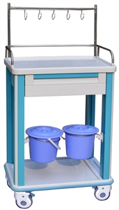 Picture of Covered Soft Plastic Glass ABS Medical Trolleys Iv Treatment With Anti Slip Casters