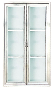 Изображение Stainless Steel Trolley Medical Cupboard 2-Steel Fram Door With Glass