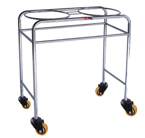 Picture of BT-SNT003 Easy clean stainless steel medical double basin trestle