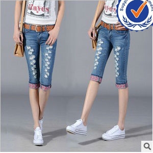 Picture of 2013 new arrival fashion design wholesale capri jeans for woman LC009