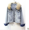Picture of denim coat with fur collar WW008