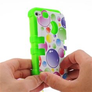 Image de Hybrid PC Plastic / Silicone Air Bubble iPhone 4S Protective Cases Shockproof