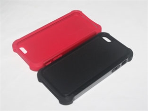 Black High Silicone And PC 2 in 1 Hard Back Silicone Case For iPhone 5 の画像