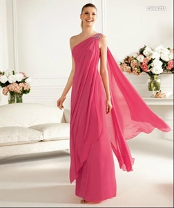 Image de LE54 2012 Professional OEM One Shoulder Beaded Chiffon Evening DressLE54