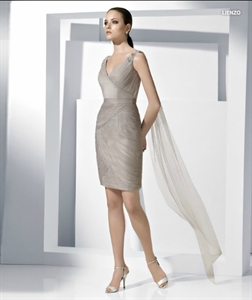 Изображение LE20 2012 Hot Sale Custom Made V-neck Mini Tulle Mother DressLE20