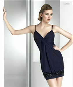 Image de LE48 2012 Hot Sale Custom Made Attractive Sexy Spaghetti Straps Beaded Mini Party DressLE48