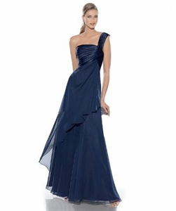 L959 2012 Professional OEM Custom Made Elegant Sapphire Blue One Shoulder Chiffon Mother DressL959
