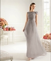 Изображение LE59 2012 Latest Popular Custom Made Graceful Bateau Pleated Sash Tulle Mother DressLE59