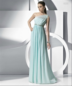 LE8 2012 Professional OEM Custom Made One Shoulder Pleated Chiffon Mother DressLE8 の画像