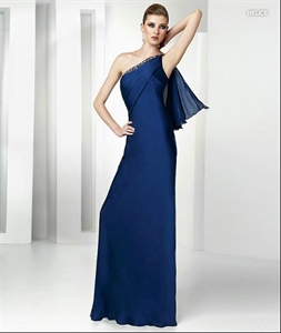 Изображение LE29 2012 Hot Sale Custom Made One Shoulder Beaded Sheath Mother DressLE29
