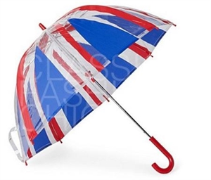 Image de Clear union jack kids straight umbrella